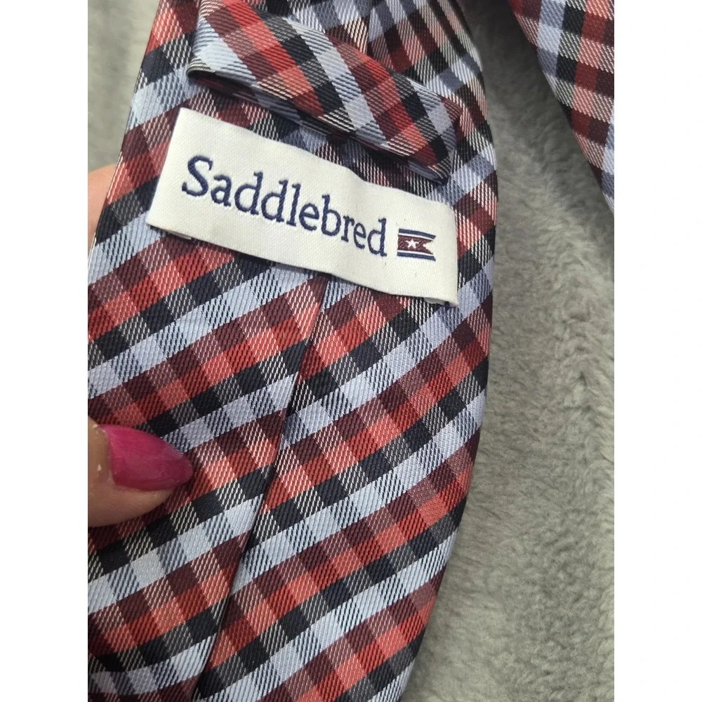 Men's Saddlebred Necktie Red White Blue Polyester 3/63‎